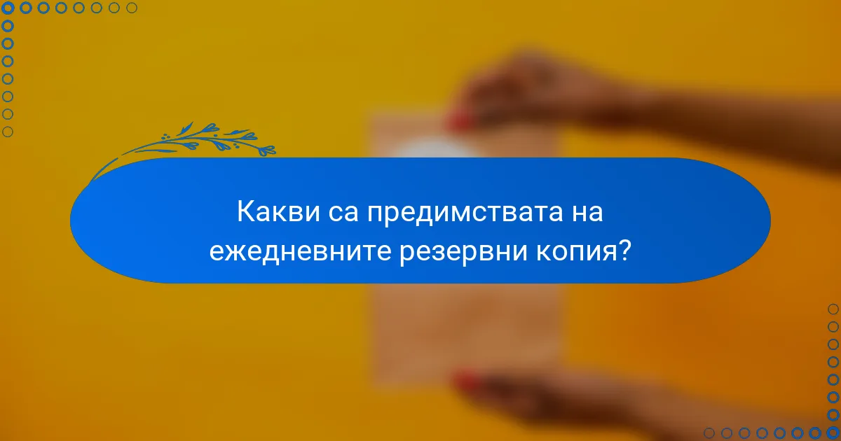 Какви са предимствата на ежедневните резервни копия?
